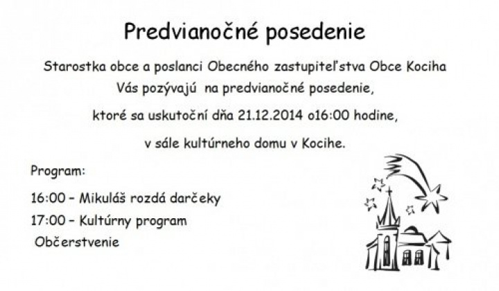 Predvianočné posedenie 21.12.2014